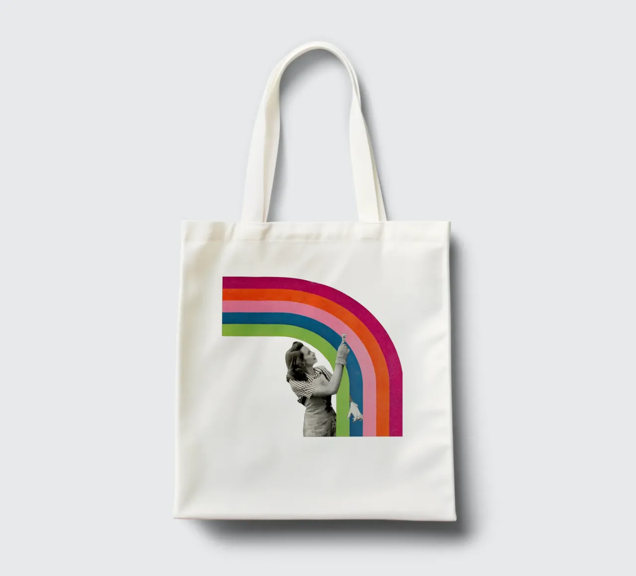 Dipingere un arcobaleno borsa in juta da Cassia Beck Collage