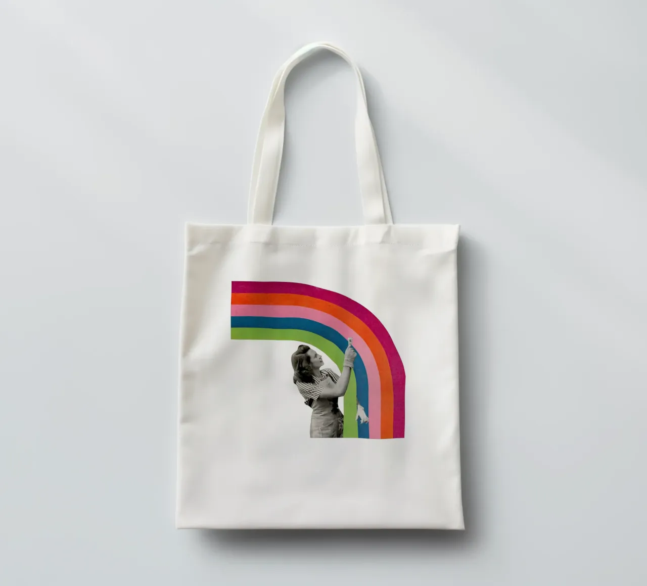 Dipingere un arcobaleno borsa in juta da Cassia Beck Collage