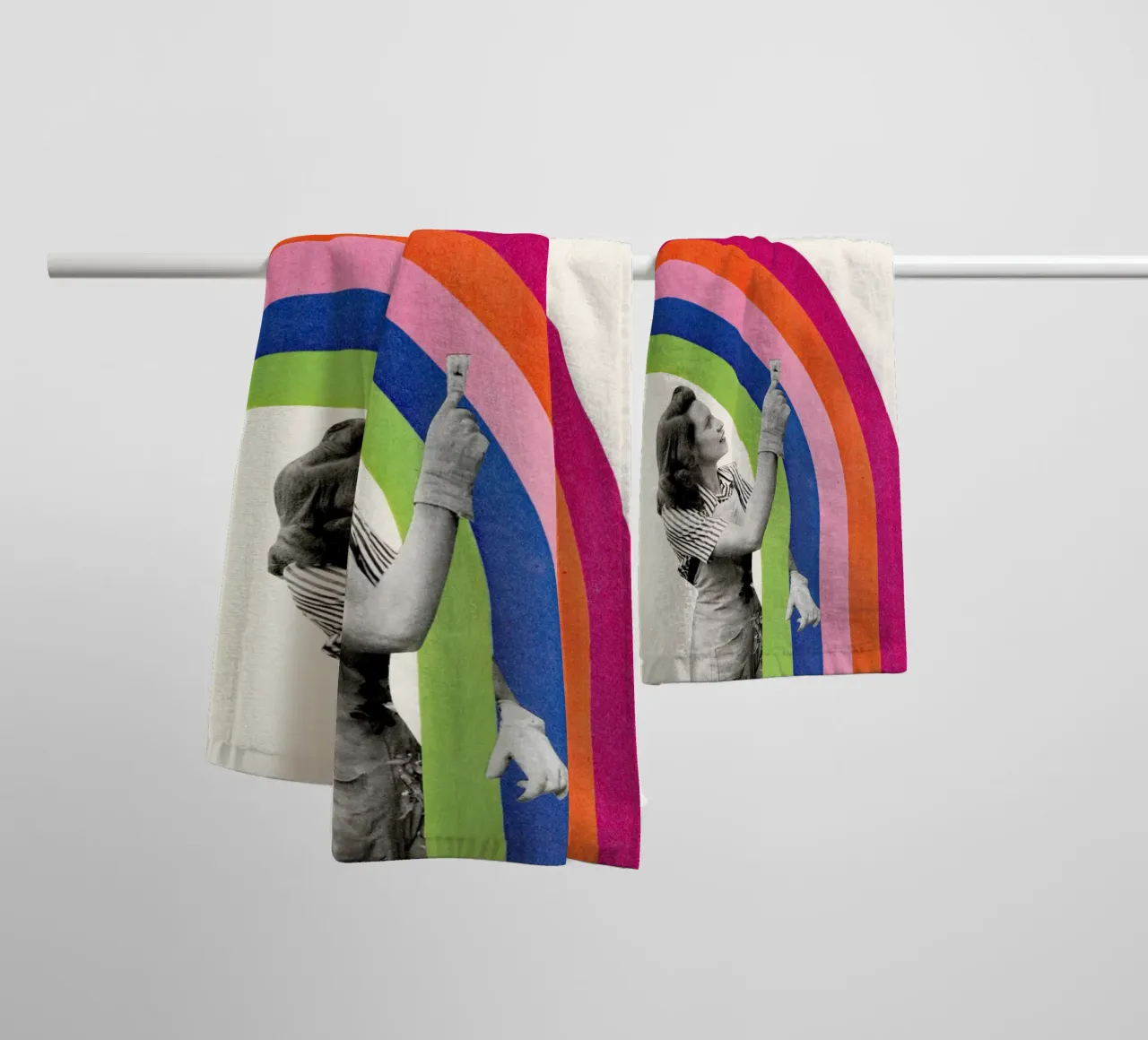 Dipingere un arcobaleno asciugamano da bagno da Cassia Beck Collage