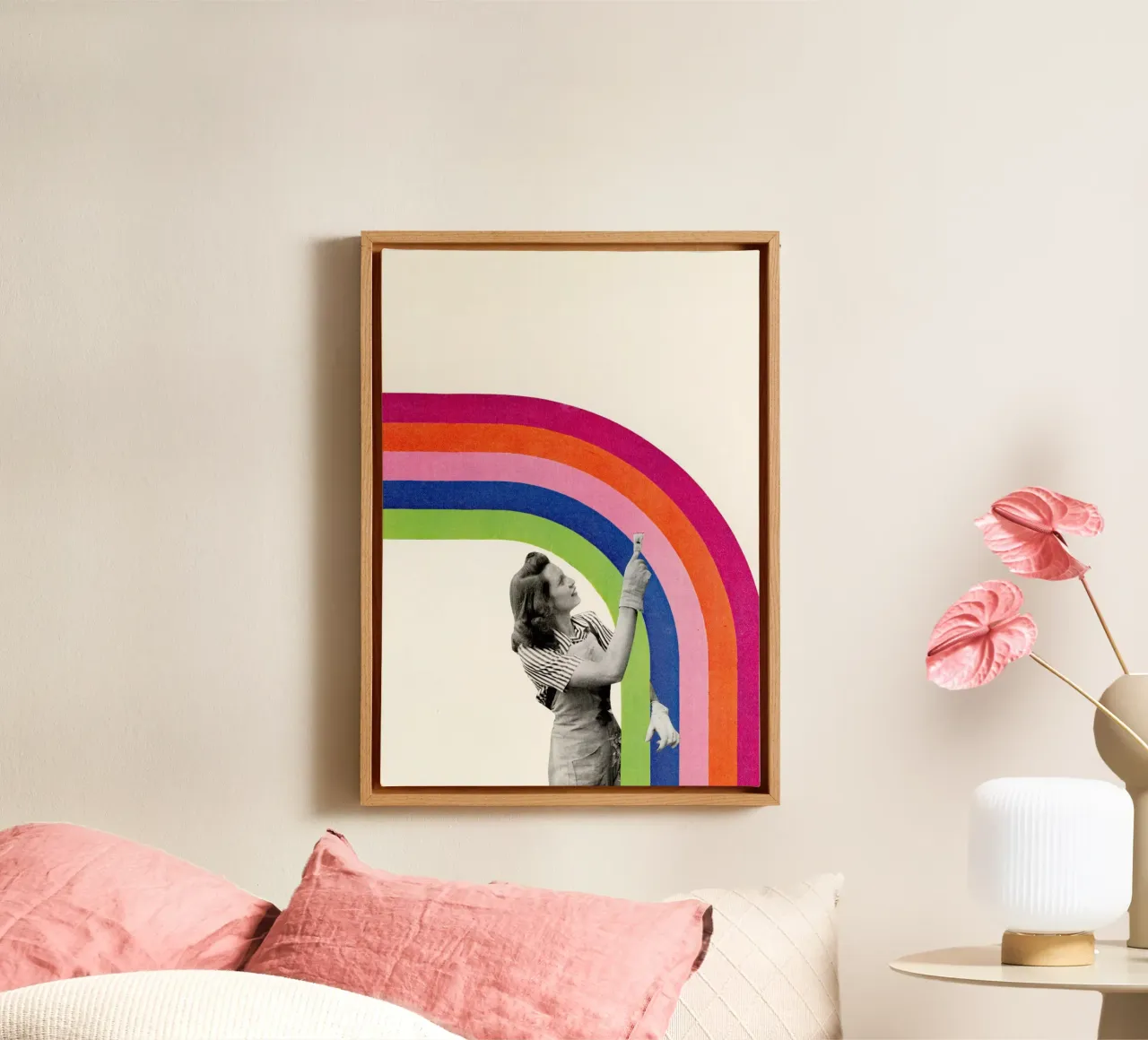 Dipingere un arcobaleno tela con Cornice a cassetta da Cassia Beck Collage