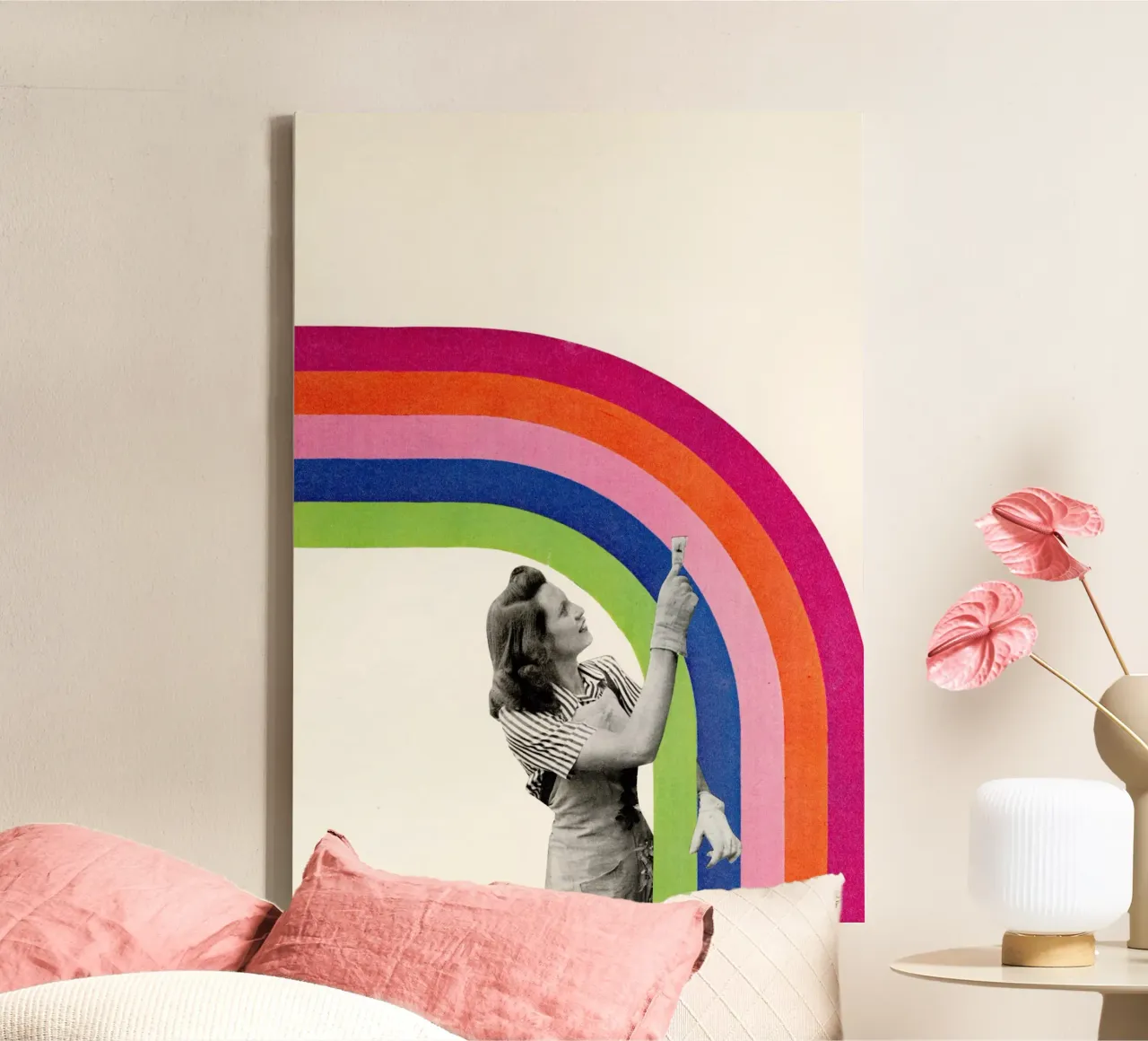 Dipingere un arcobaleno tela con Cornice a cassetta da Cassia Beck Collage