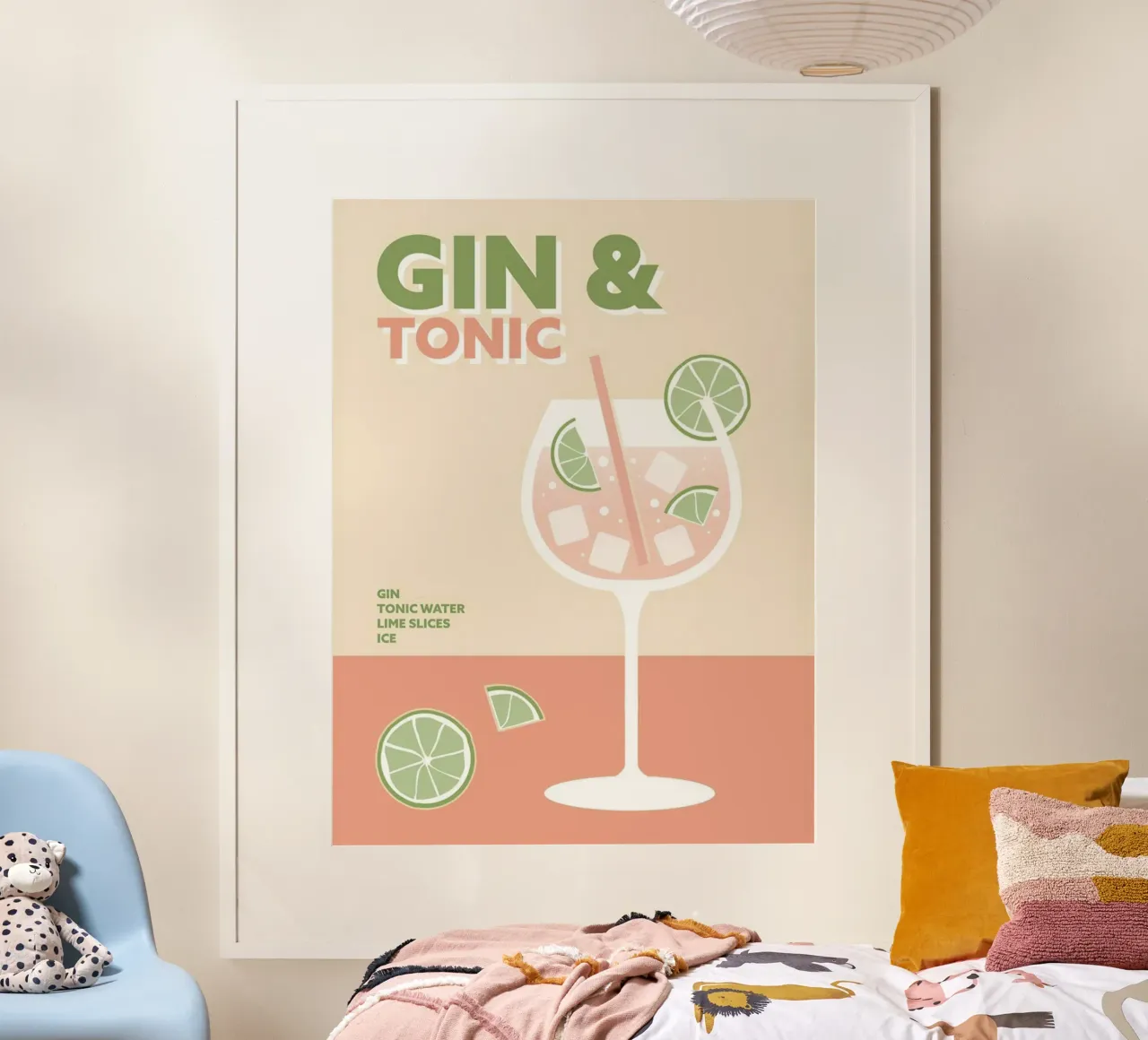 Gin And Tonic Cocktail Pink poster da Smith Black