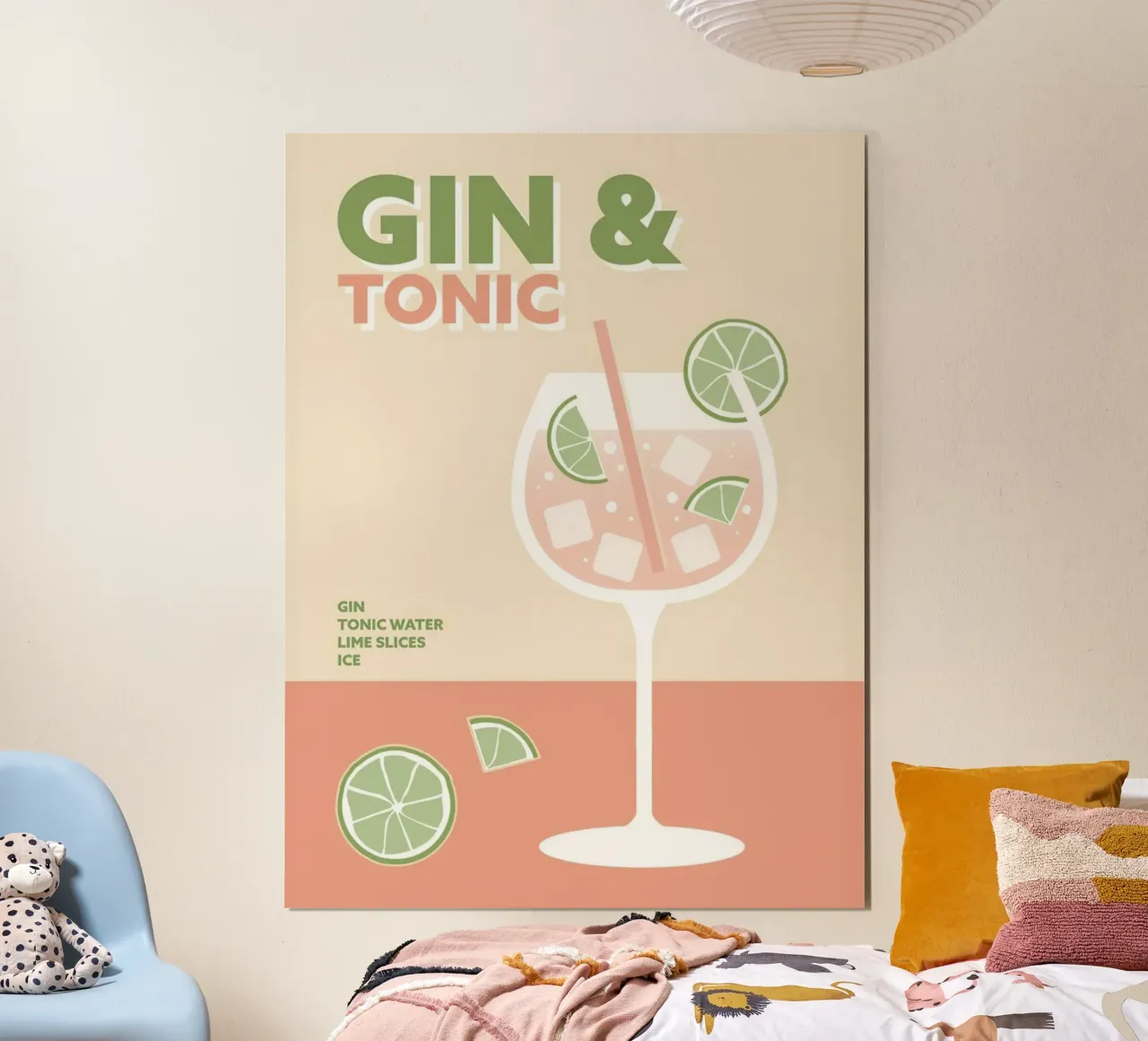 Gin And Tonic Cocktail Pink poster da Smith Black