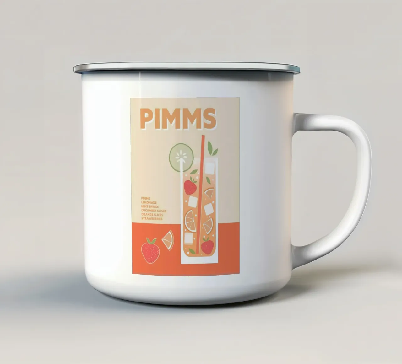 Pimms Cocktail Colorful Drink tazza in smalto da Smith Black