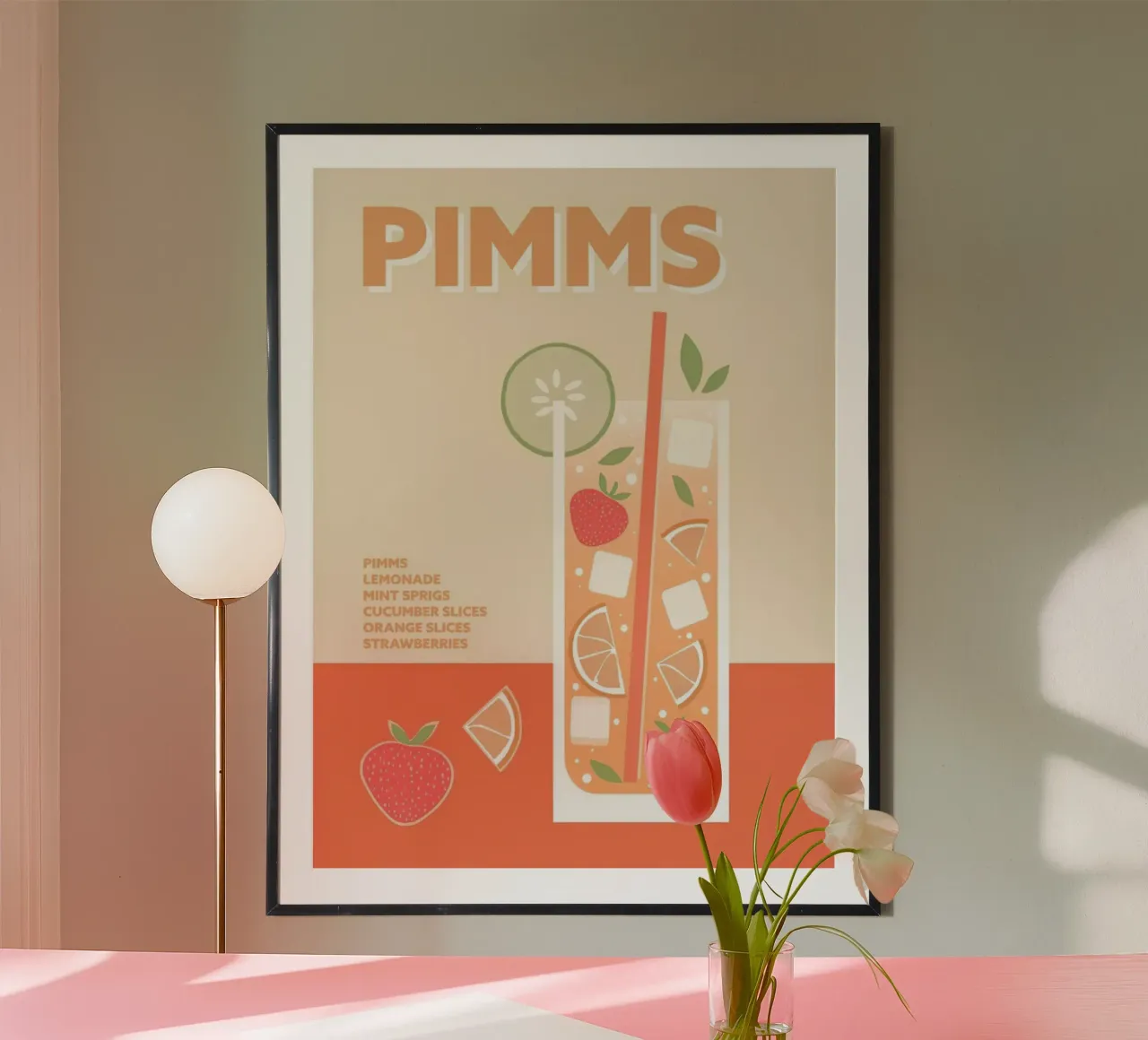 Pimms Cocktail Colorful Drink poster da Smith Black