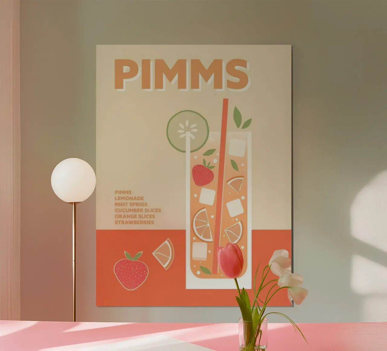 Pimms Cocktail Colorful Drink poster da Smith Black