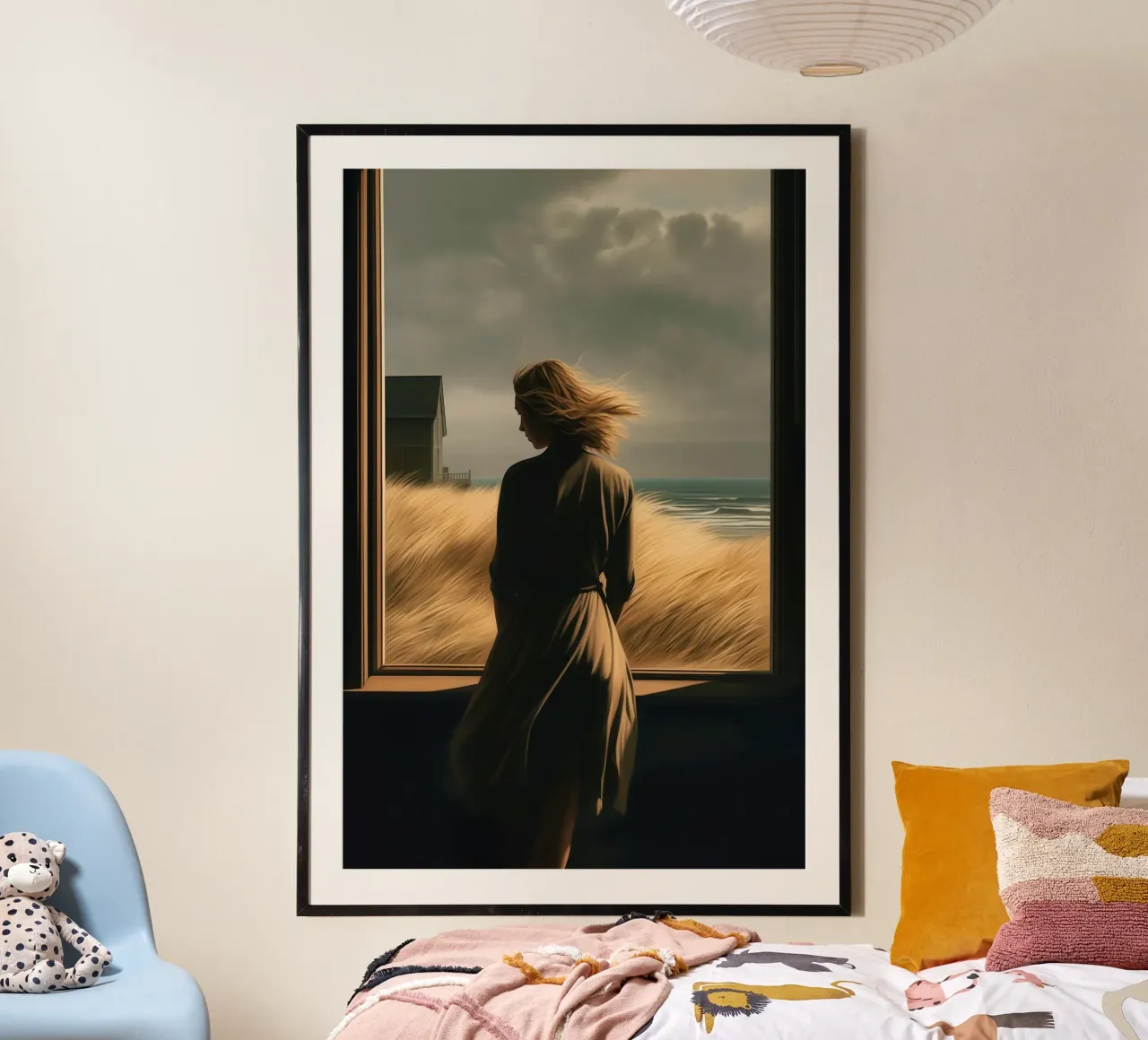 Tempesta sulla spiaggia di Hopper | Pittura Realismo americano poster da Autofocus