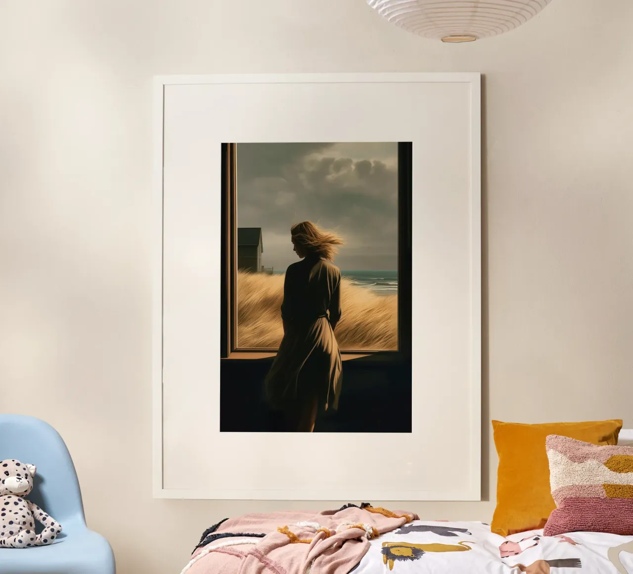 Tempesta sulla spiaggia di Hopper | Pittura Realismo americano poster da Autofocus