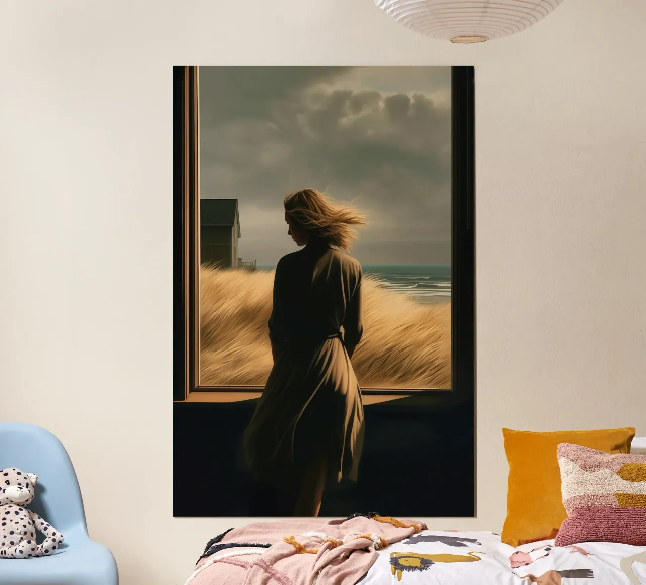 Tempesta sulla spiaggia di Hopper | Pittura Realismo americano poster da Autofocus