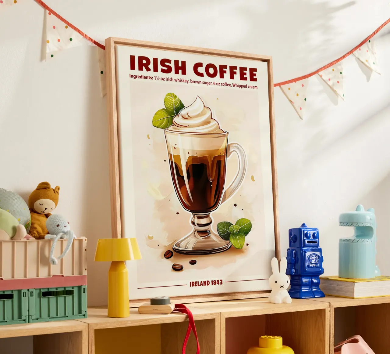 Irish Coffee, Ireland 1943 tela con Cornice a cassetta da janetlynn