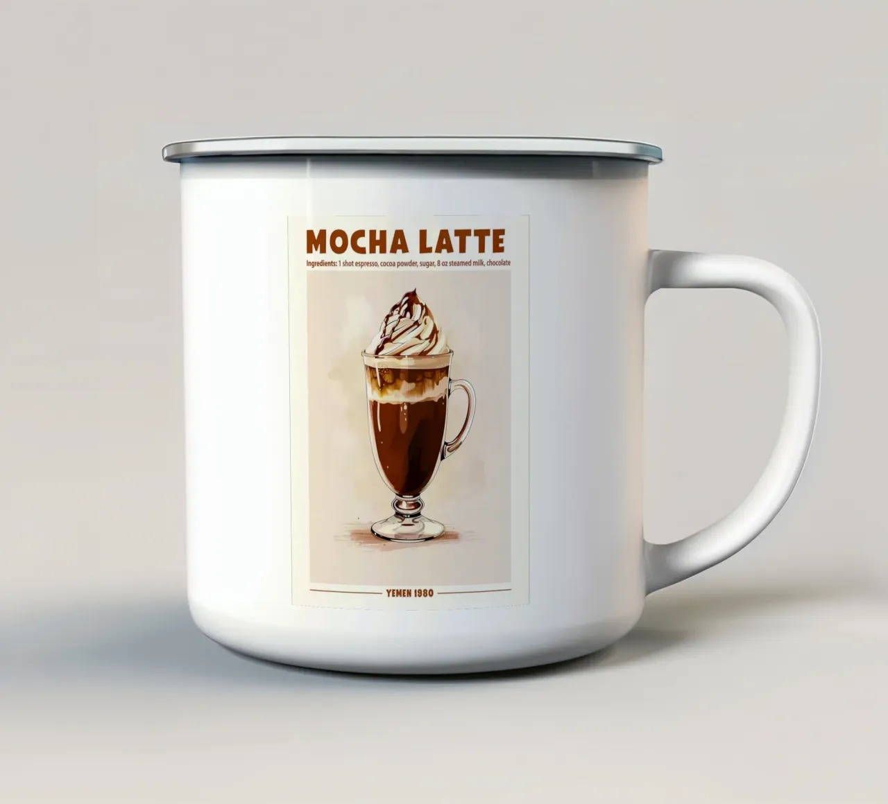 Mocha Latte, Yemen 1980 tazza in smalto da janetlynn