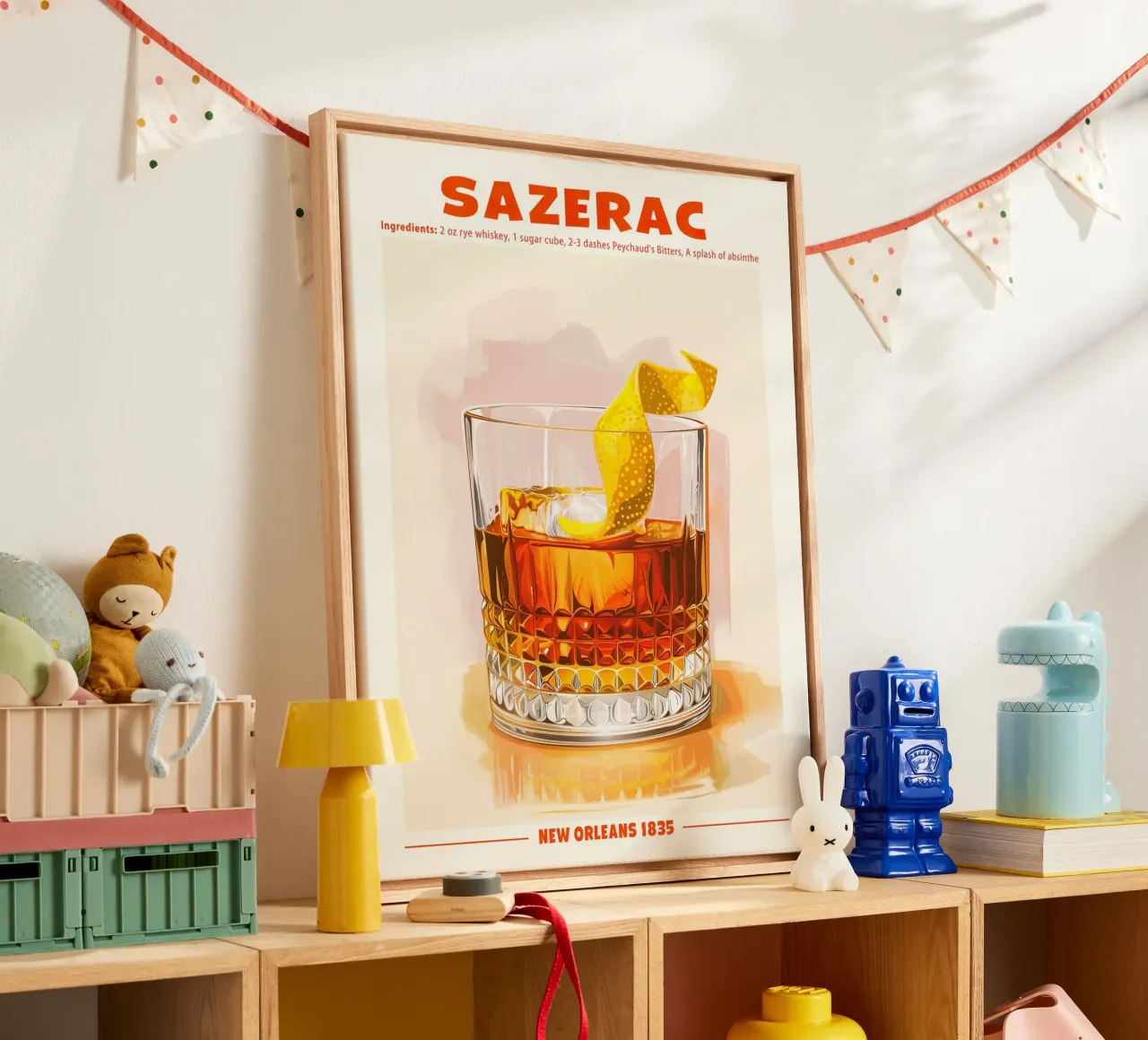 Sazerac, New Orleans 1835 Leinwand mit Schattenfugenrahmen von janetlynn