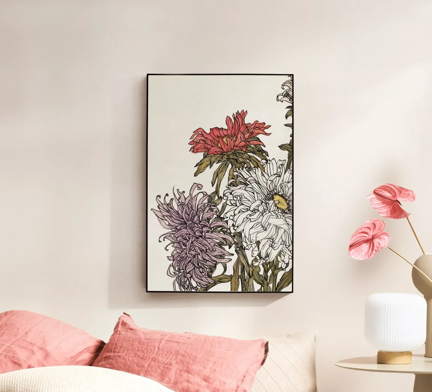 Chrysanthemums acryl van vintageshop