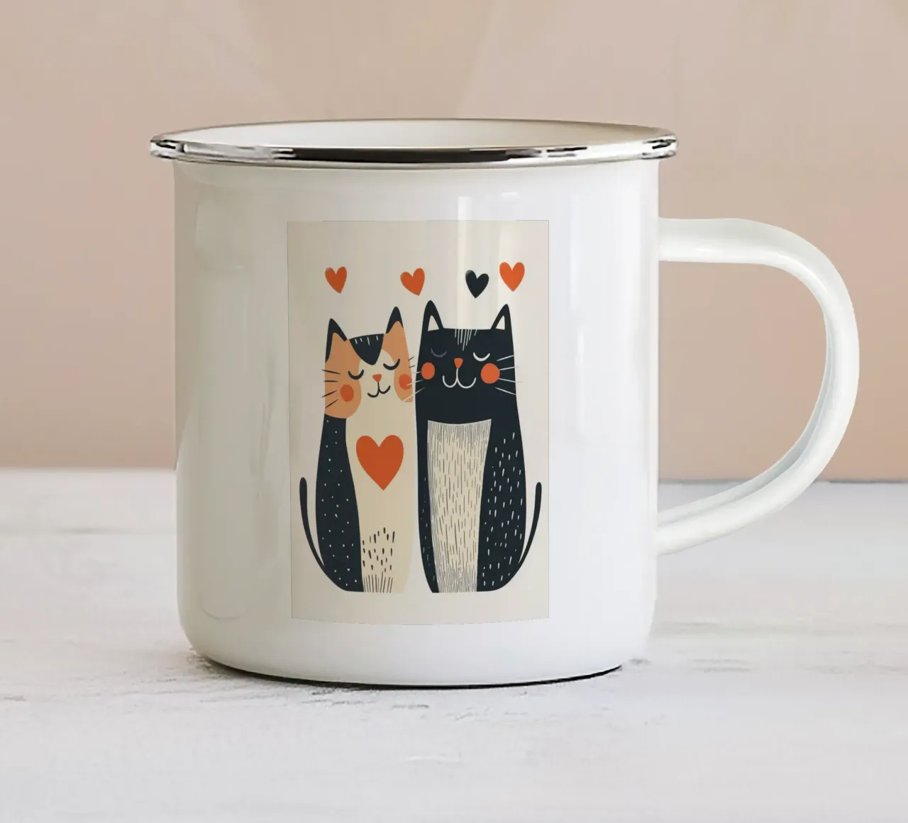 Gatti stravaganti tazza in smalto da Happy Littles