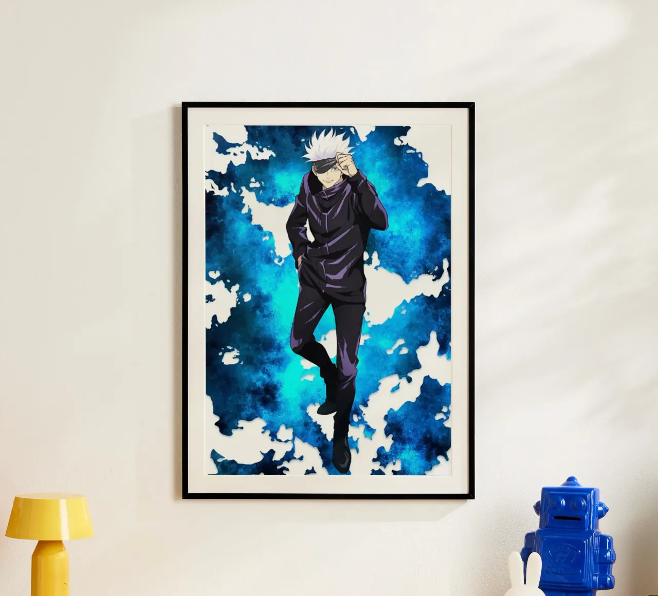 Jujutsu Kaisen - gojo Satoru poster con telaio in alluminio da eliouxence