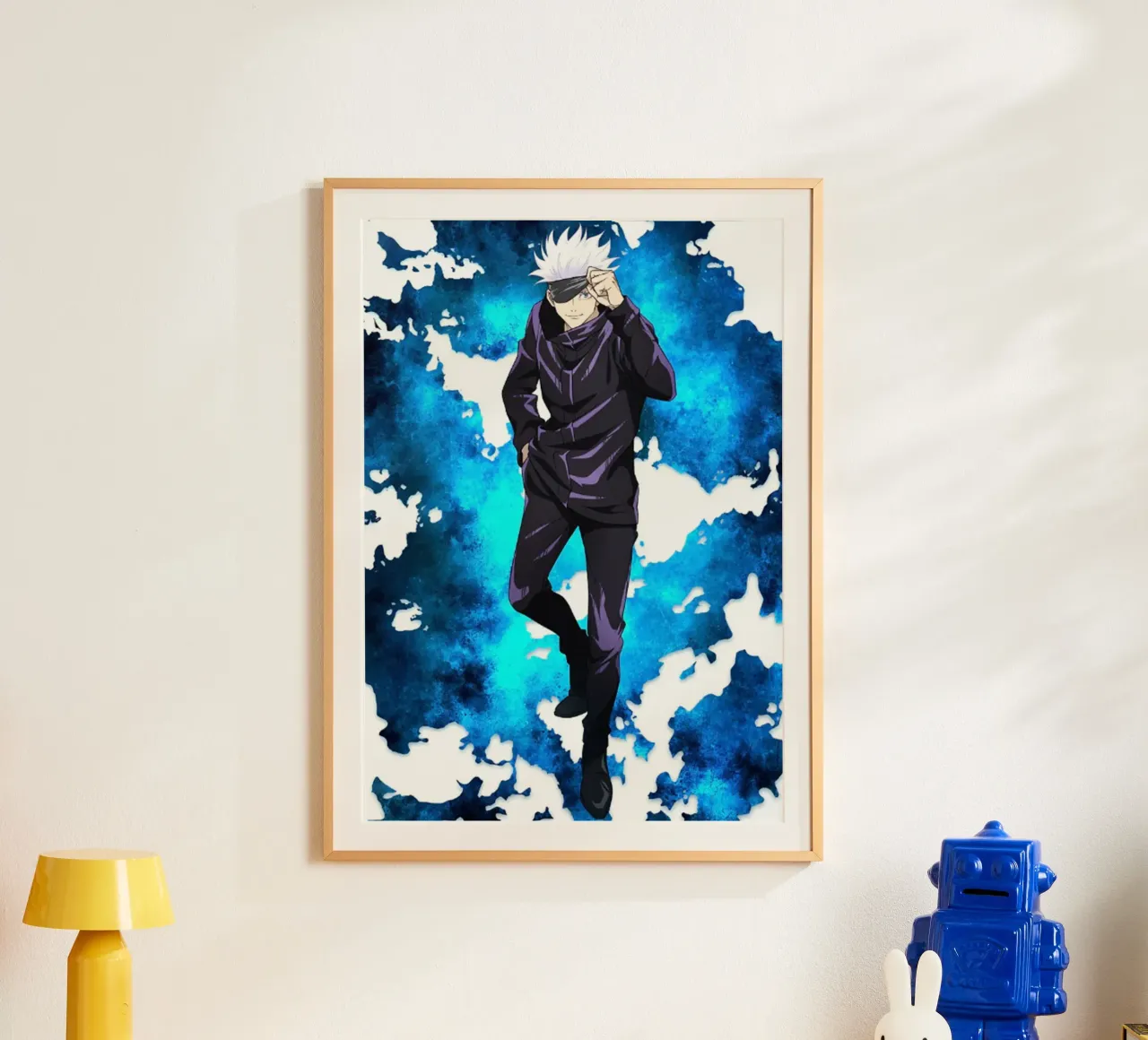 Jujutsu Kaisen - gojo Satoru poster con telaio in alluminio da eliouxence