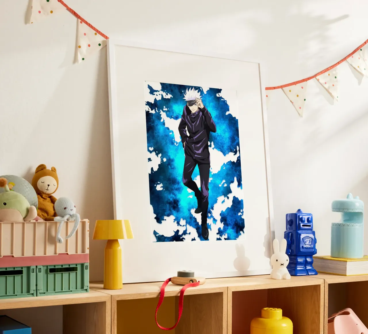 Jujutsu Kaisen - gojo Satoru poster con telaio in alluminio da eliouxence