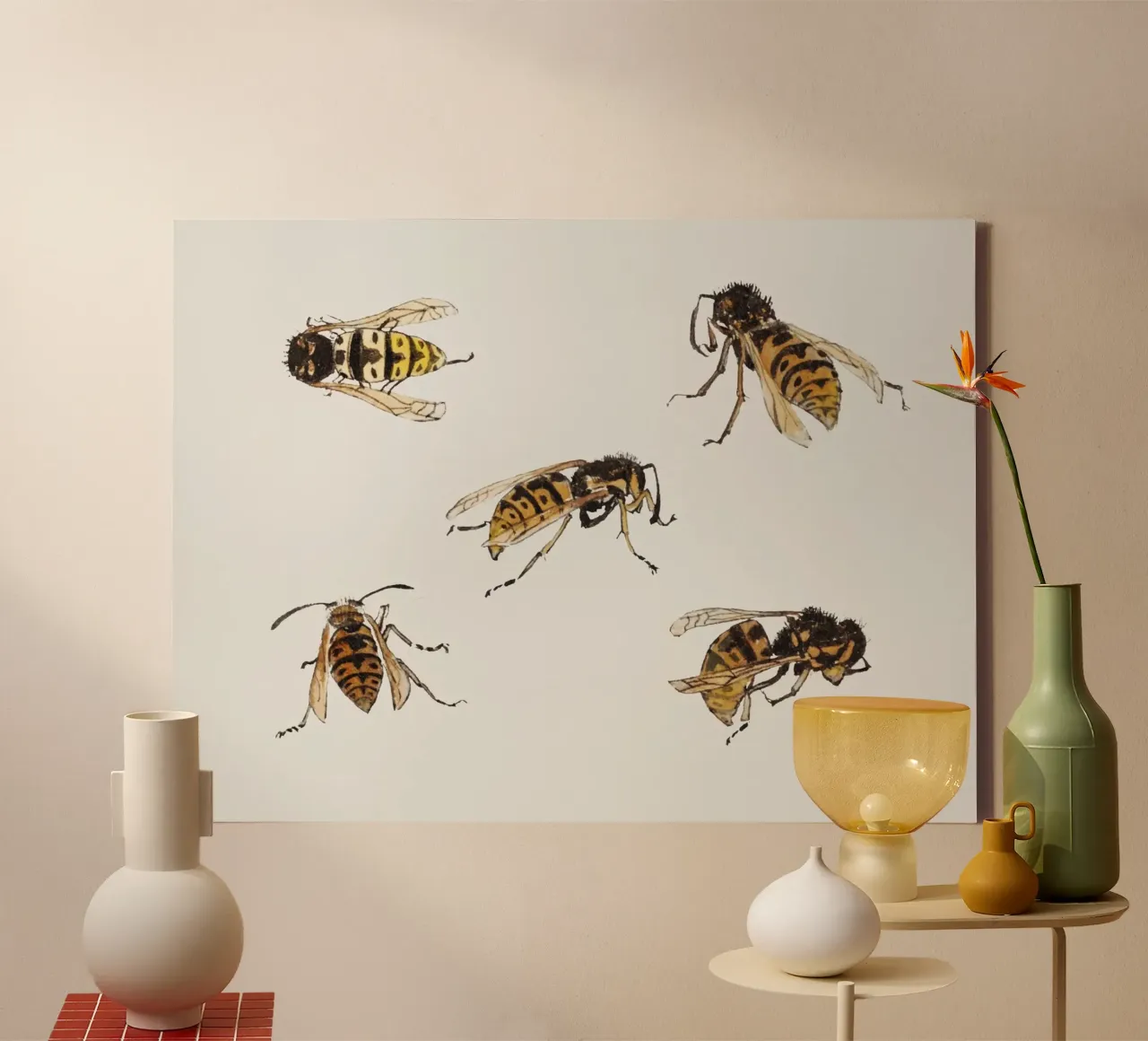 Studies of wasps tela con Cornice a cassetta da vintageshop