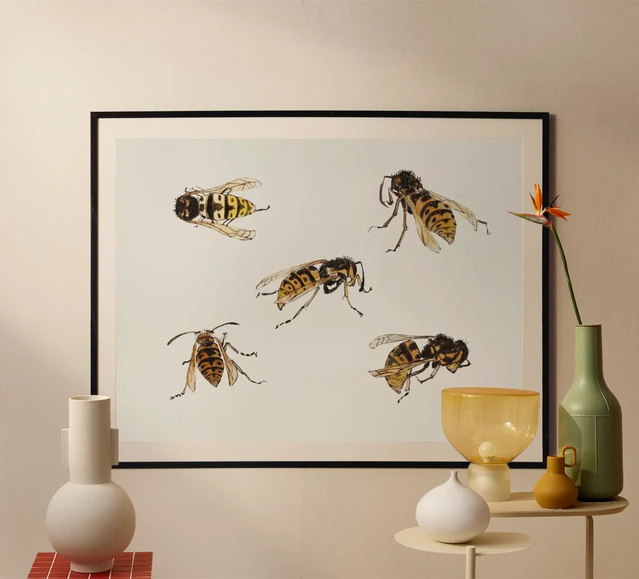 Studies of wasps carta hahnemühle da vintageshop