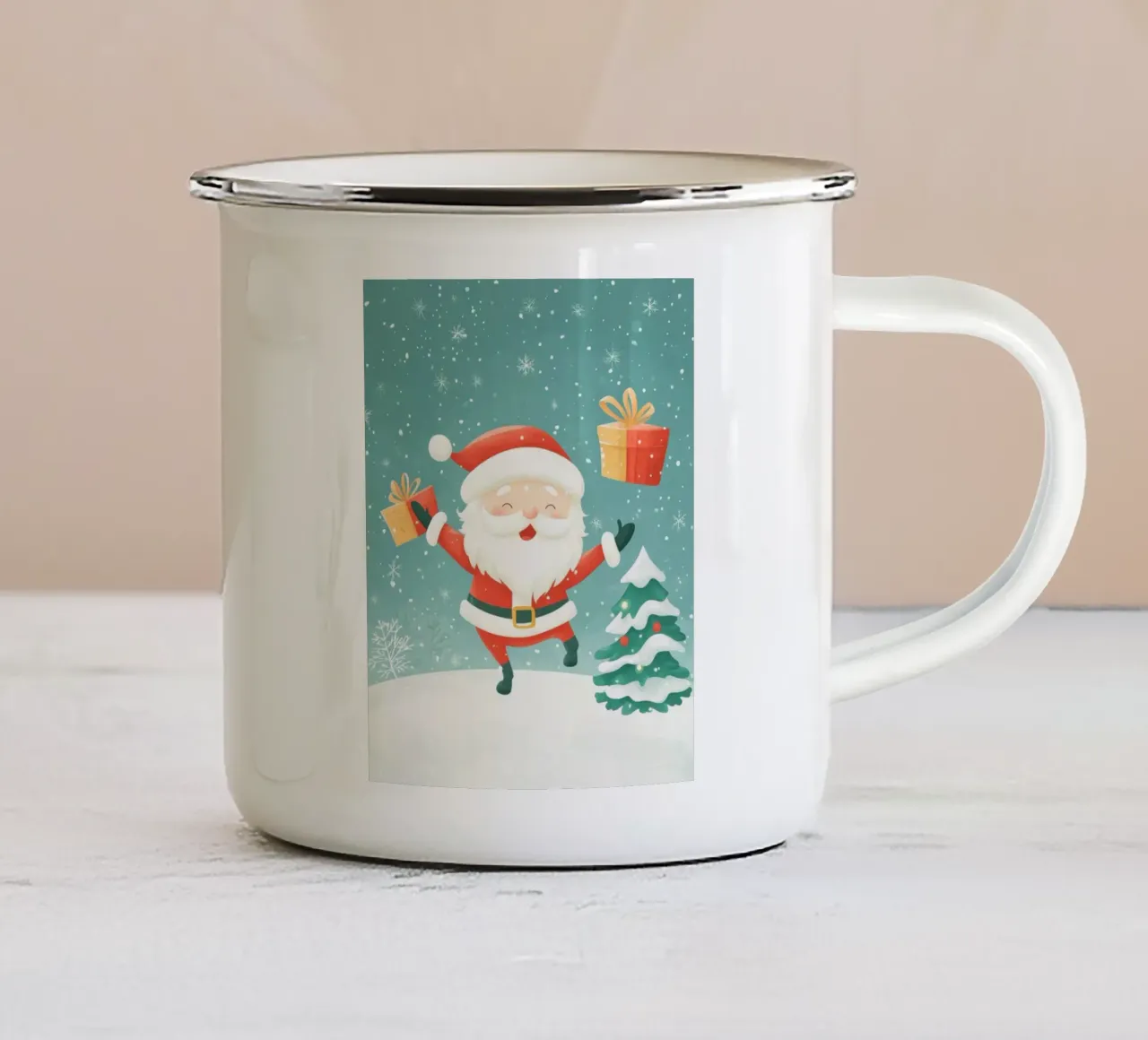 Babbo Natale stravagante tazza in smalto da Happy Littles