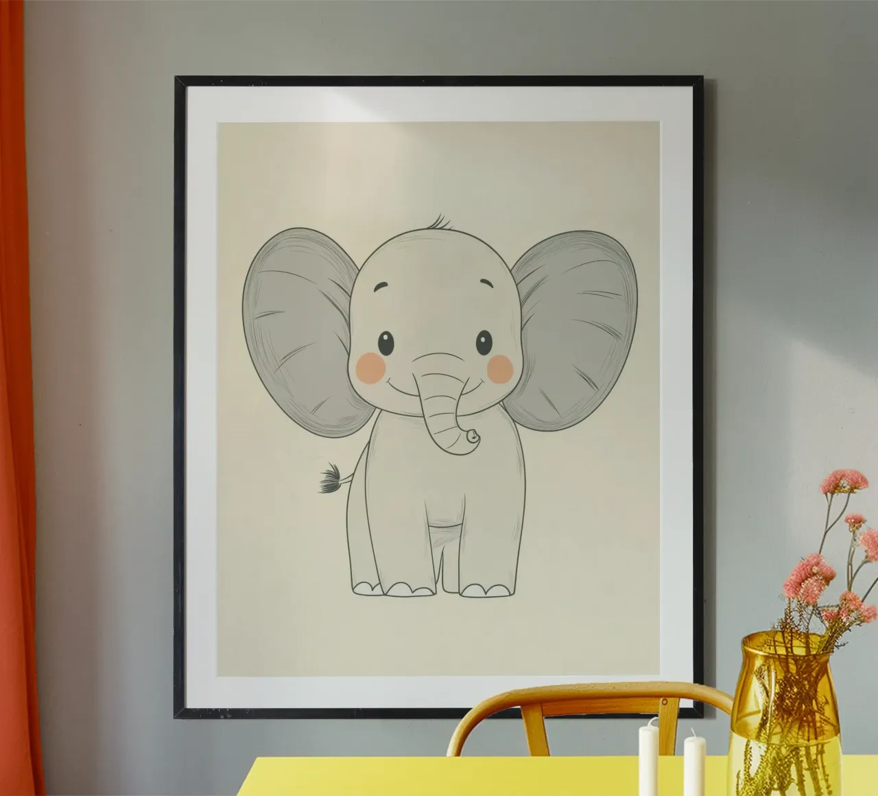Whimsical Elephant poster by Happy Littles
