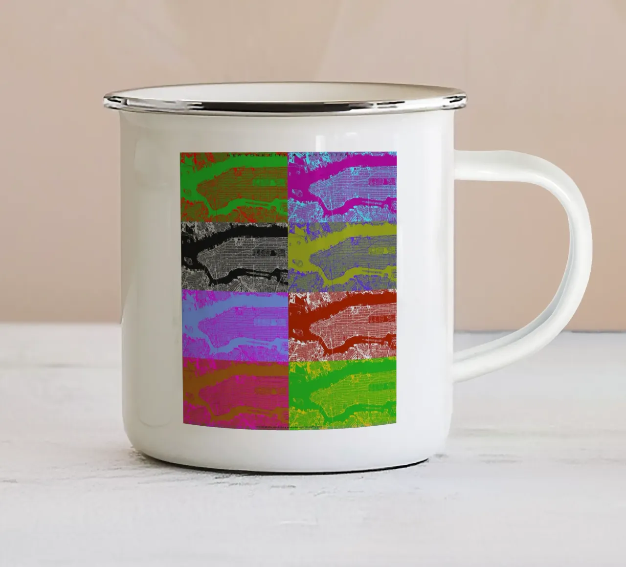 NYC 4x2 enamel mug by Planos Urbanos