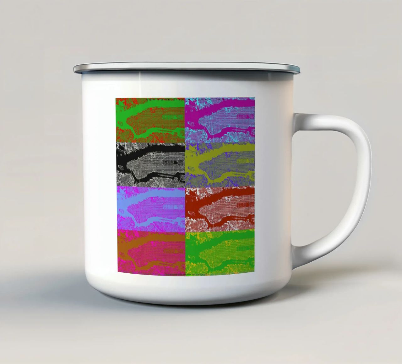 NYC 4x2 tazza in smalto da Planos Urbanos
