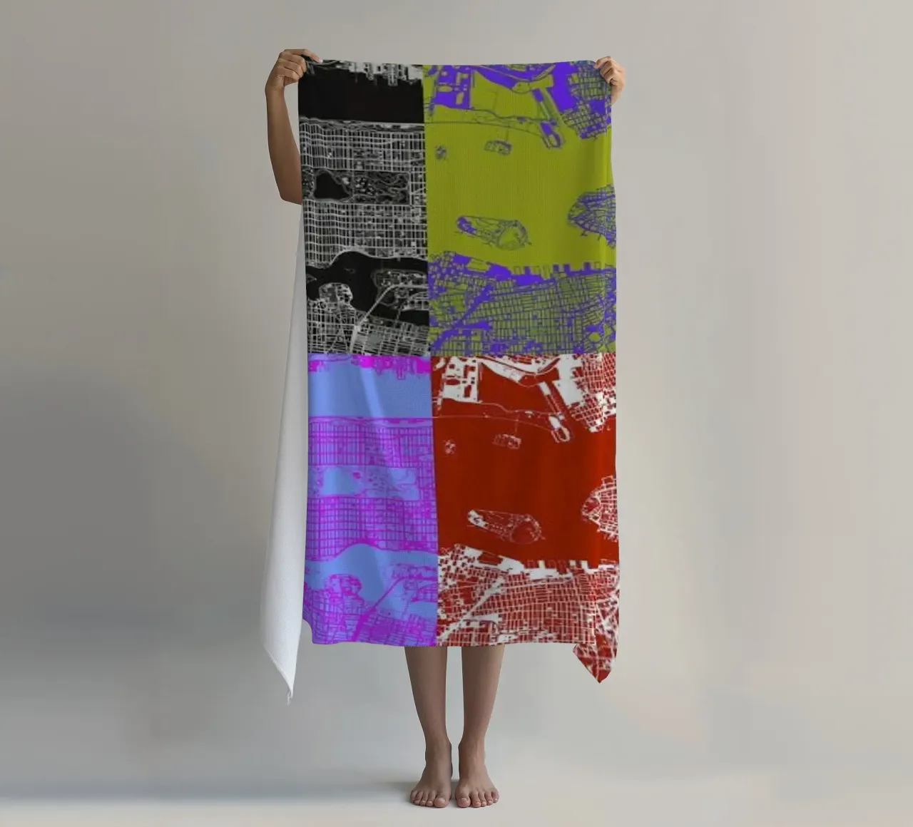 NYC 4x2 beach towel by Planos Urbanos