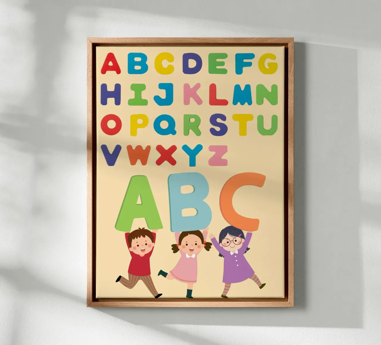 alphabet child tela con Cornice a cassetta da Creaton