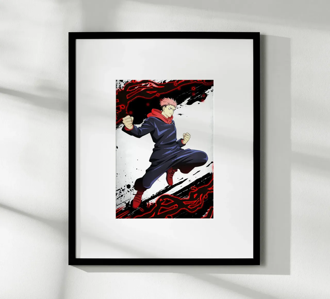 Jujutsu Kaisen - Yuji Itadori Fantasi poster con telaio in alluminio da eliouxence