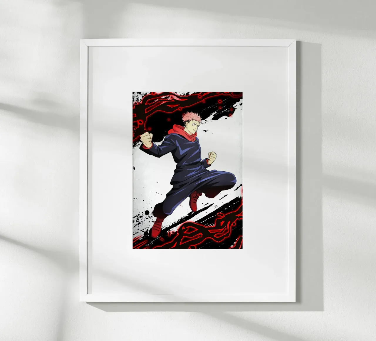 Jujutsu Kaisen - Yuji Itadori Fantasi poster con telaio in alluminio da eliouxence