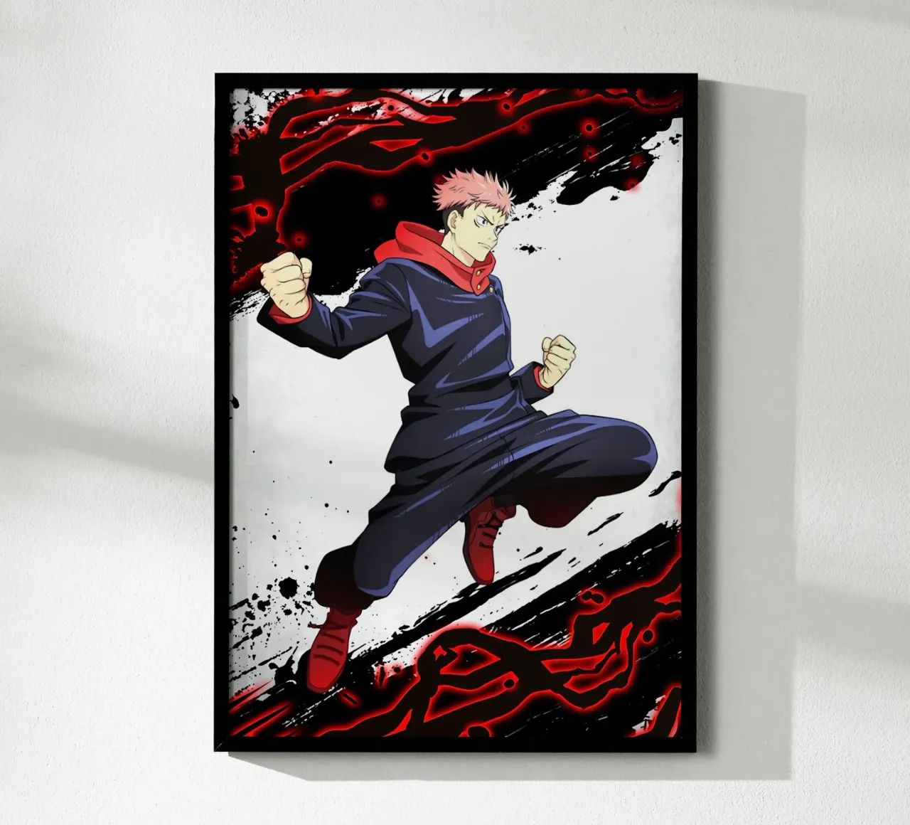 Jujutsu Kaisen - Yuji Itadori Fantasi poster con telaio in alluminio da eliouxence