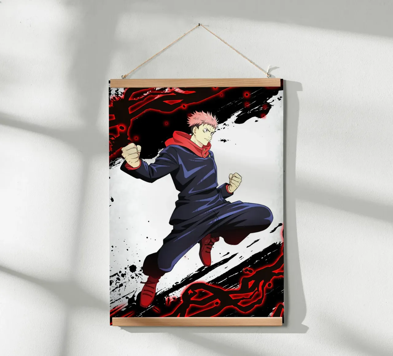 Jujutsu Kaisen - Yuji Itadori Fantasi poster con telaio in alluminio da eliouxence