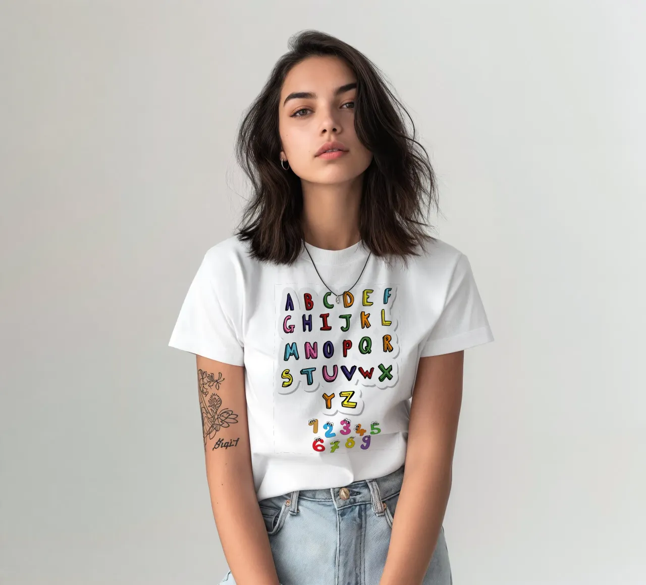 alphabet and numbers t-shirt da Creaton