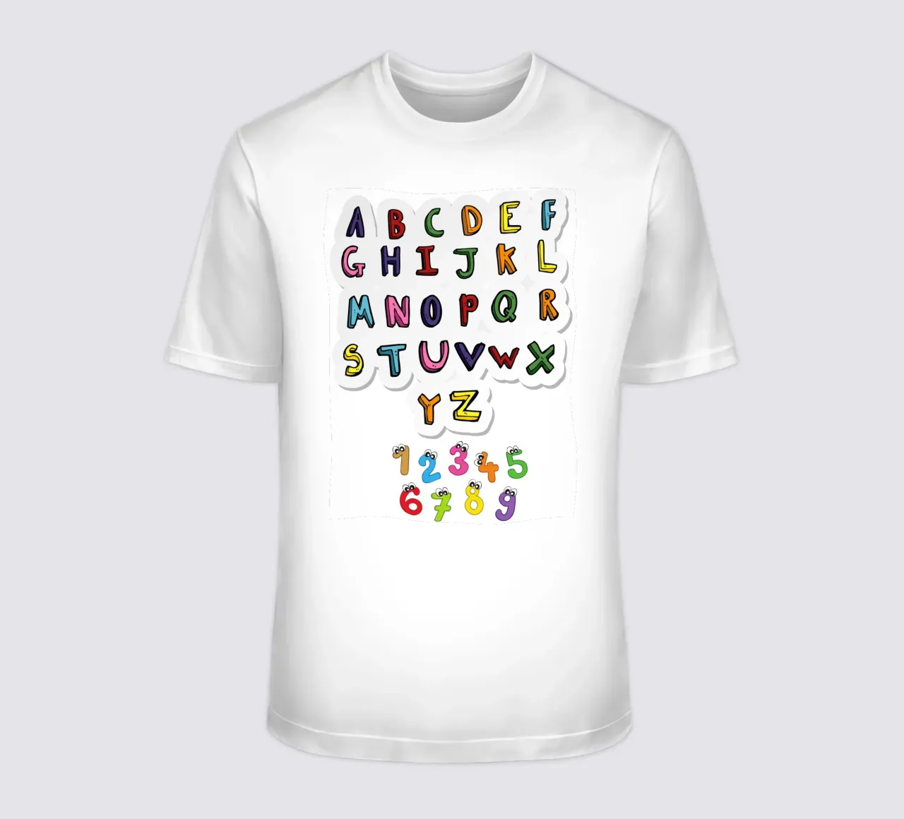 alphabet and numbers t-shirt da Creaton