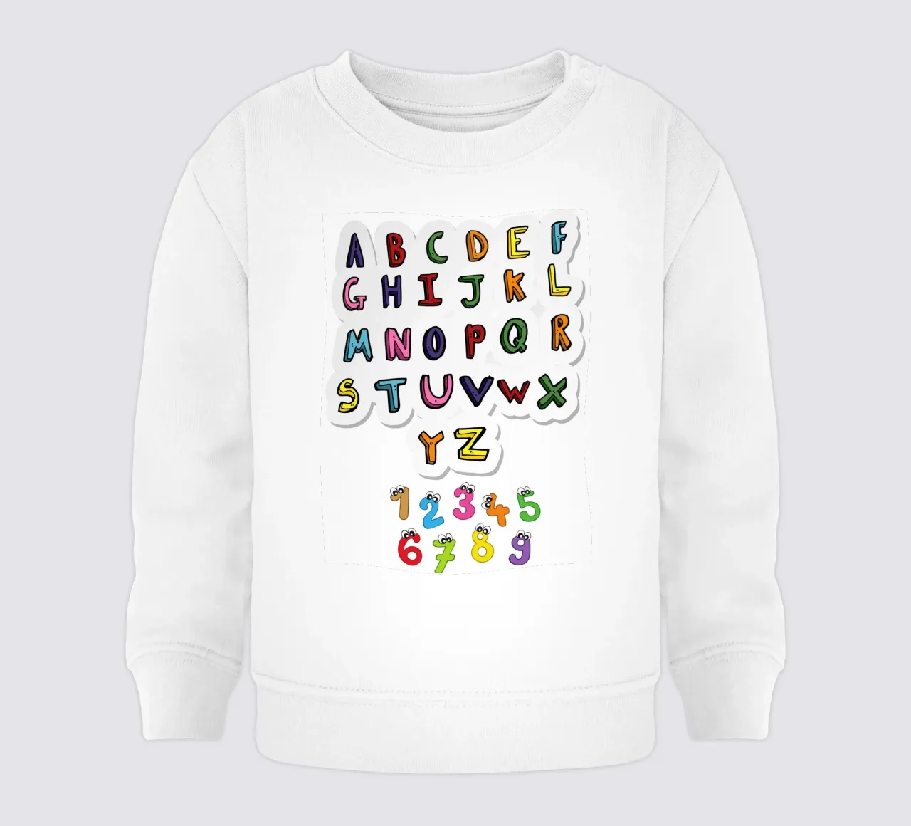 alphabet and numbers felpa neonato da Creaton