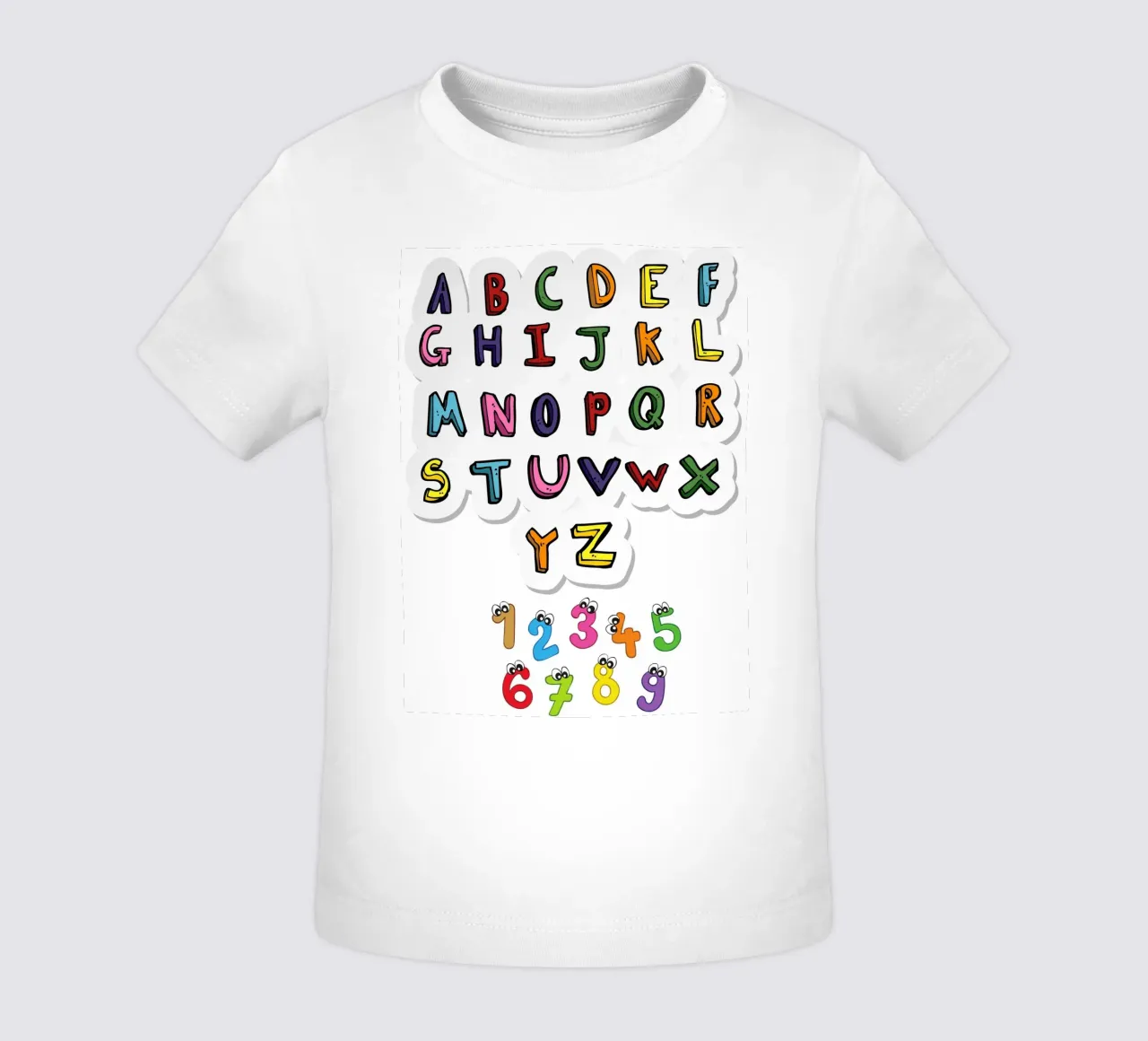 alphabet and numbers maglietta neonato da Creaton