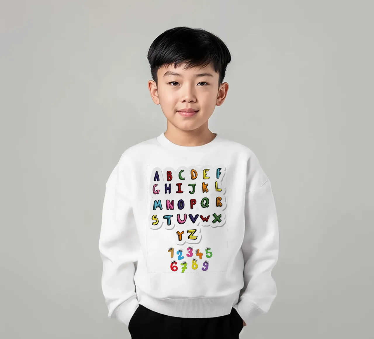 alphabet and numbers felpa bambino da Creaton