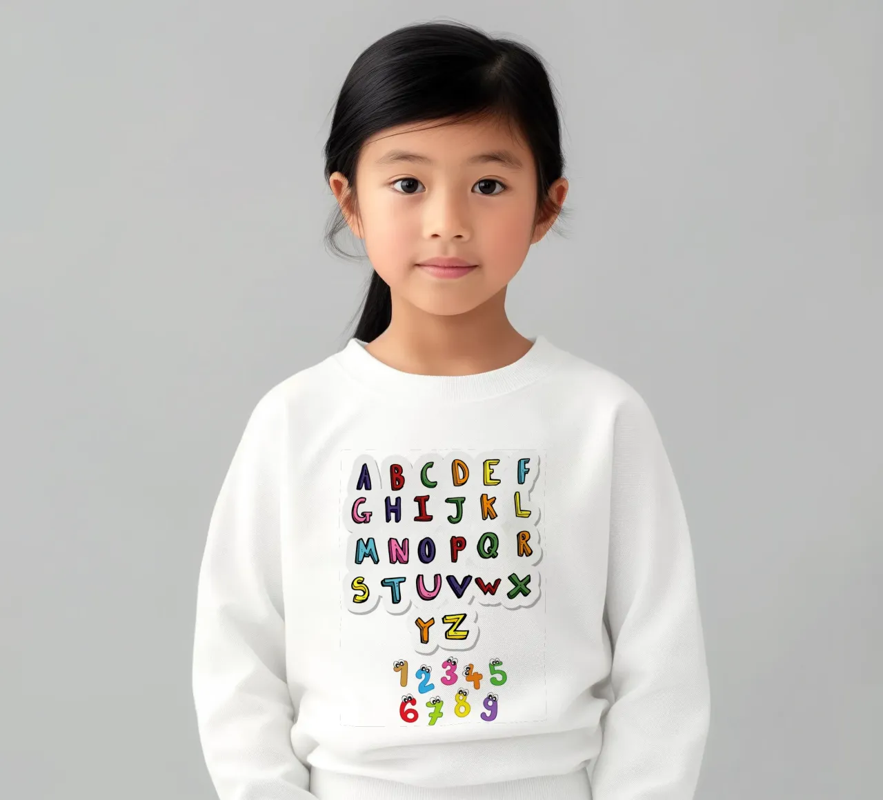 alphabet and numbers felpa bambino da Creaton