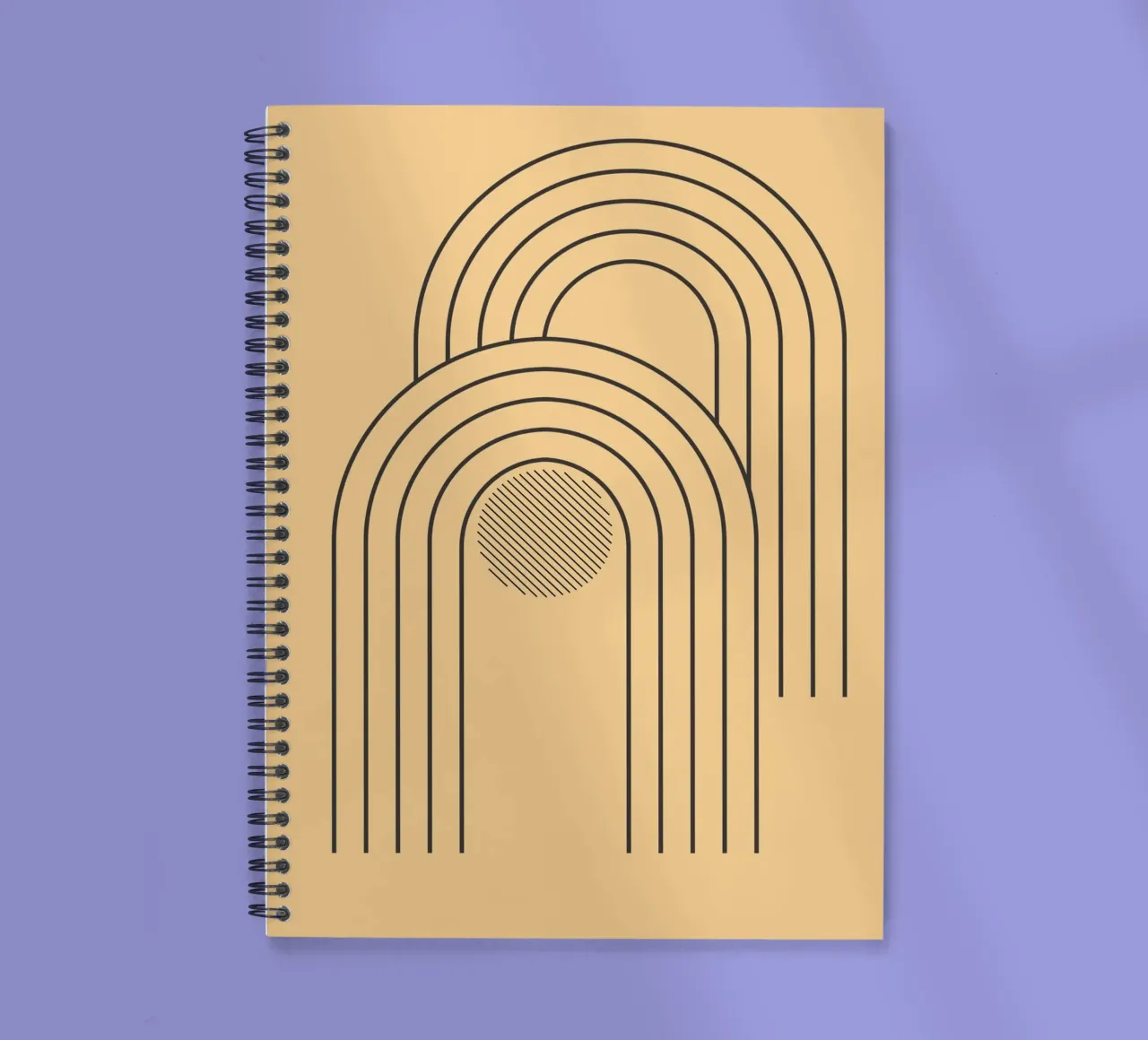 minimal line curve spiral notebook by Creaton
