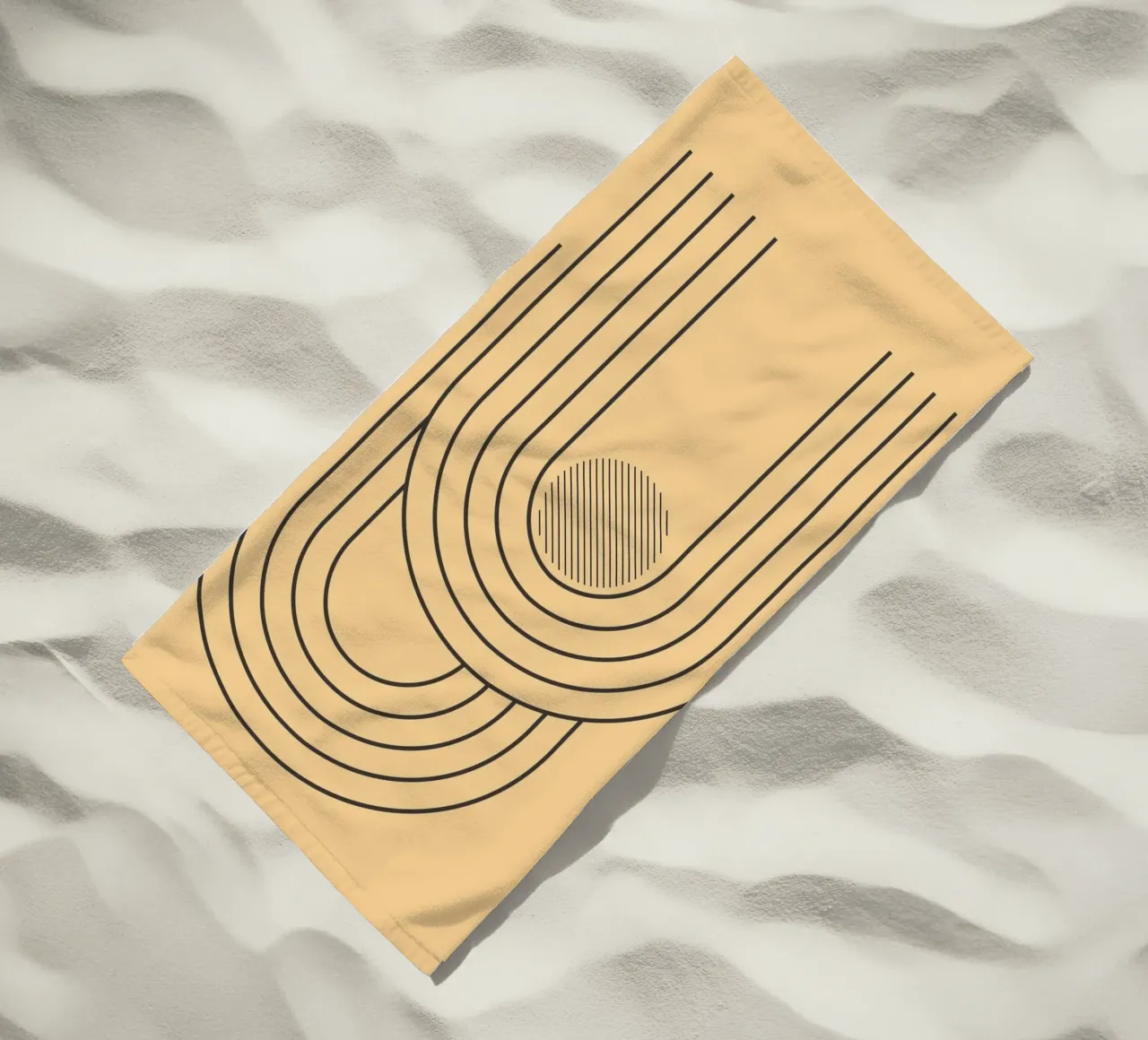 minimal line curve beach towel by Creaton