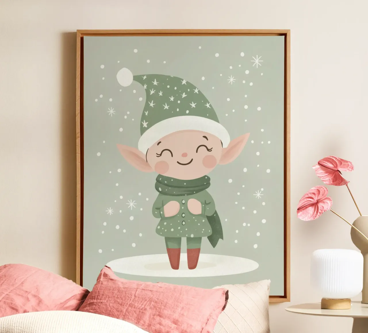 Grillige Elf canvas met Baklijst van Happy Littles