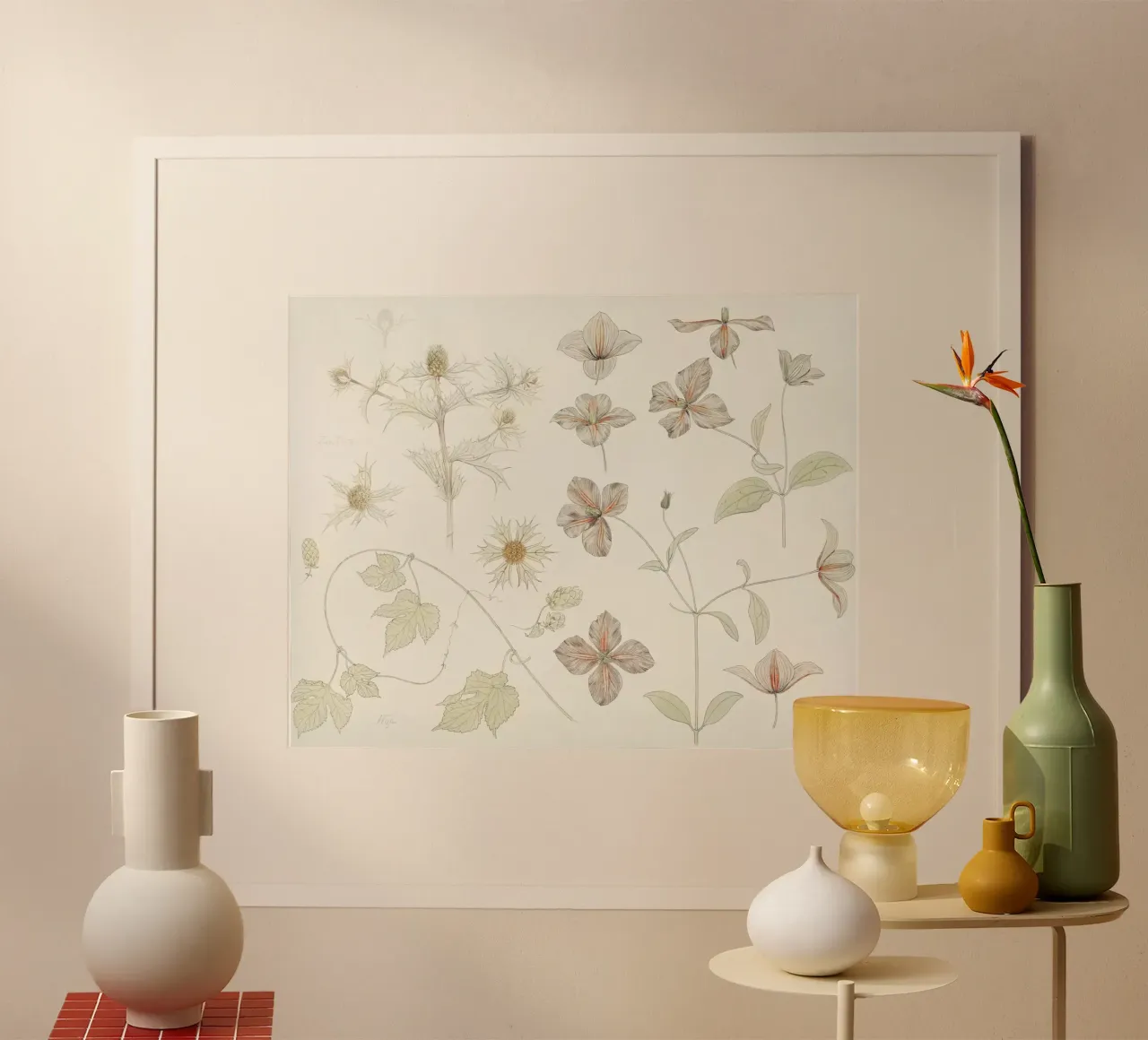 Study sheet with Sea poster con telaio in plastica da vintageshop