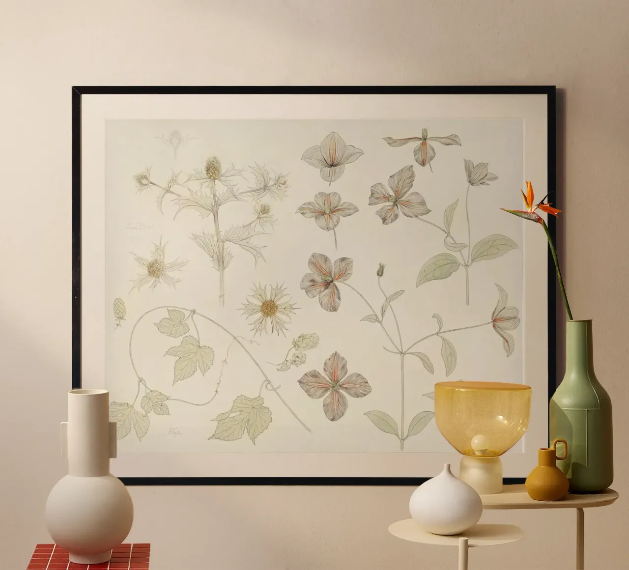 Study sheet with Sea poster con telaio in plastica da vintageshop