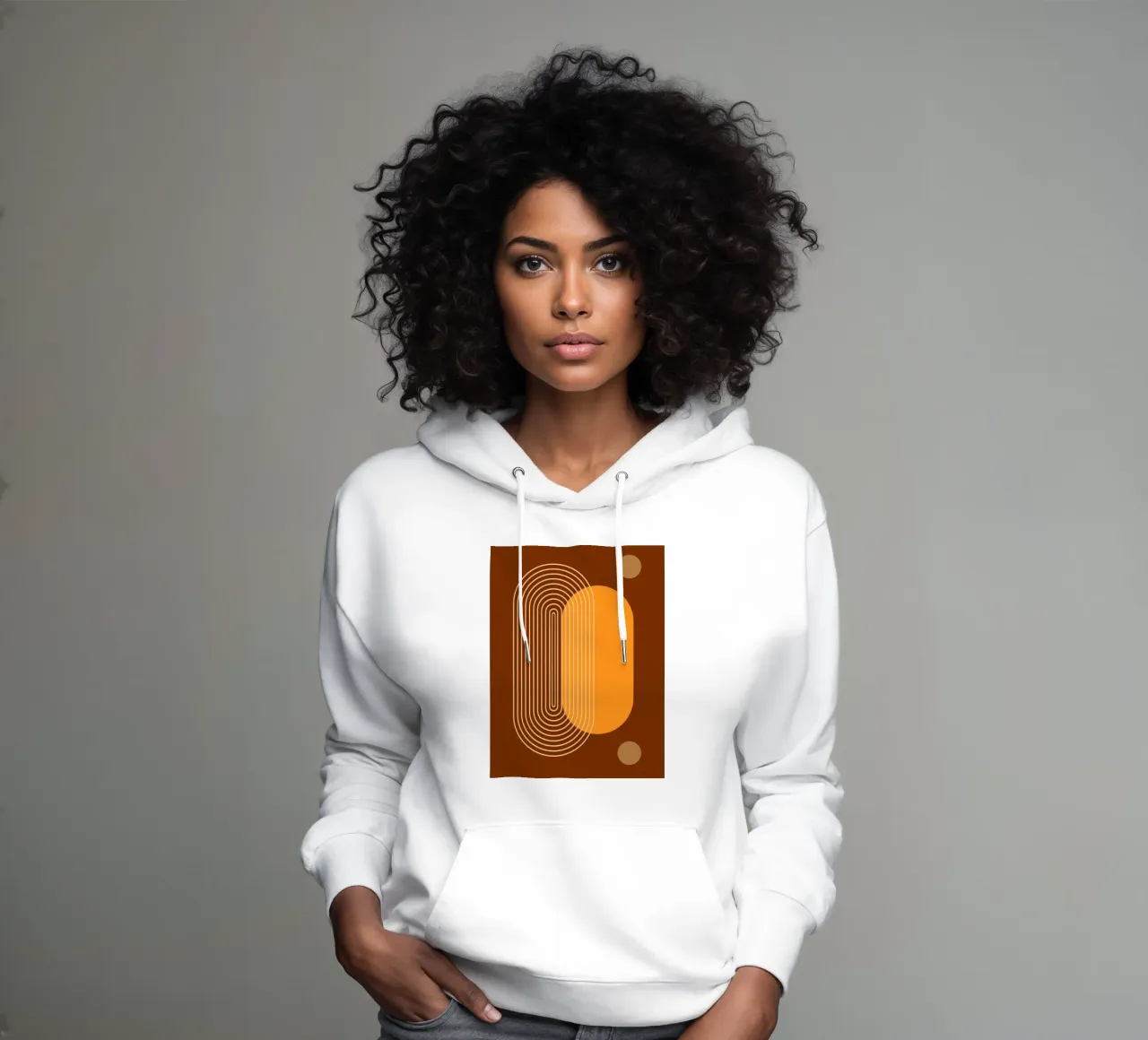 circle shape reflect felpa con cappuccio da Creaton