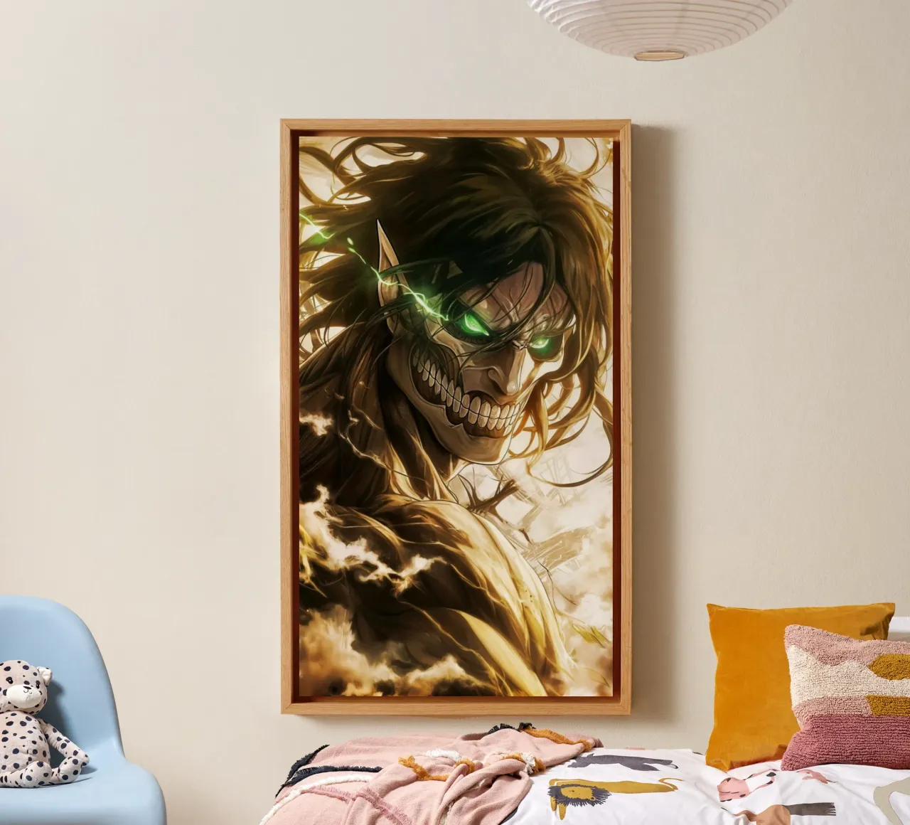 Retro Aanval op Titan Vintage - Classicc canvas met Baklijst van mannys_artt
