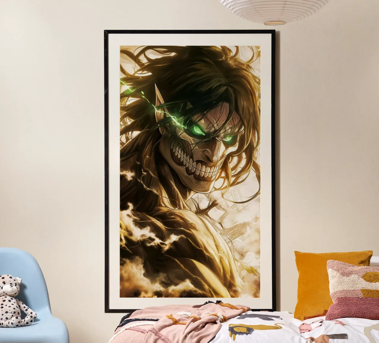 Retro Attack On Titan Vintage - Classicc poster con telaio in plastica da mannys_artt