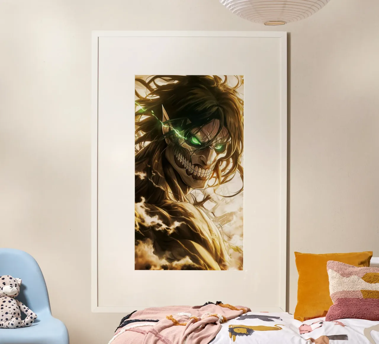 Retro Attack On Titan Vintage - Classicc poster con telaio in plastica da mannys_artt