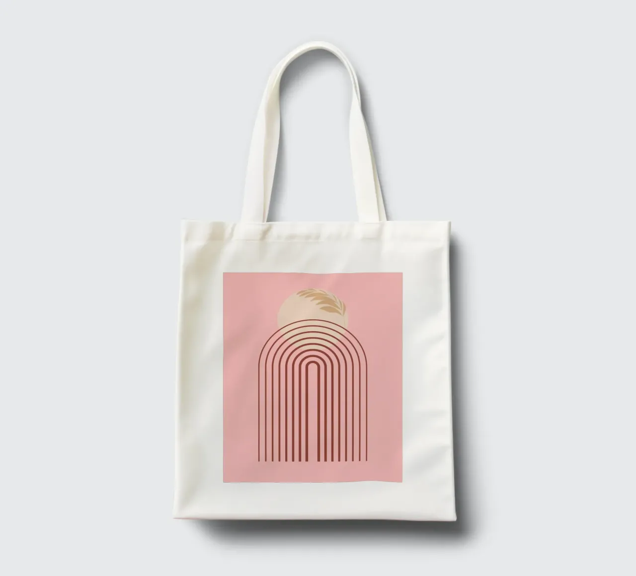 minimal line and circle leaf borsa in juta da Creaton