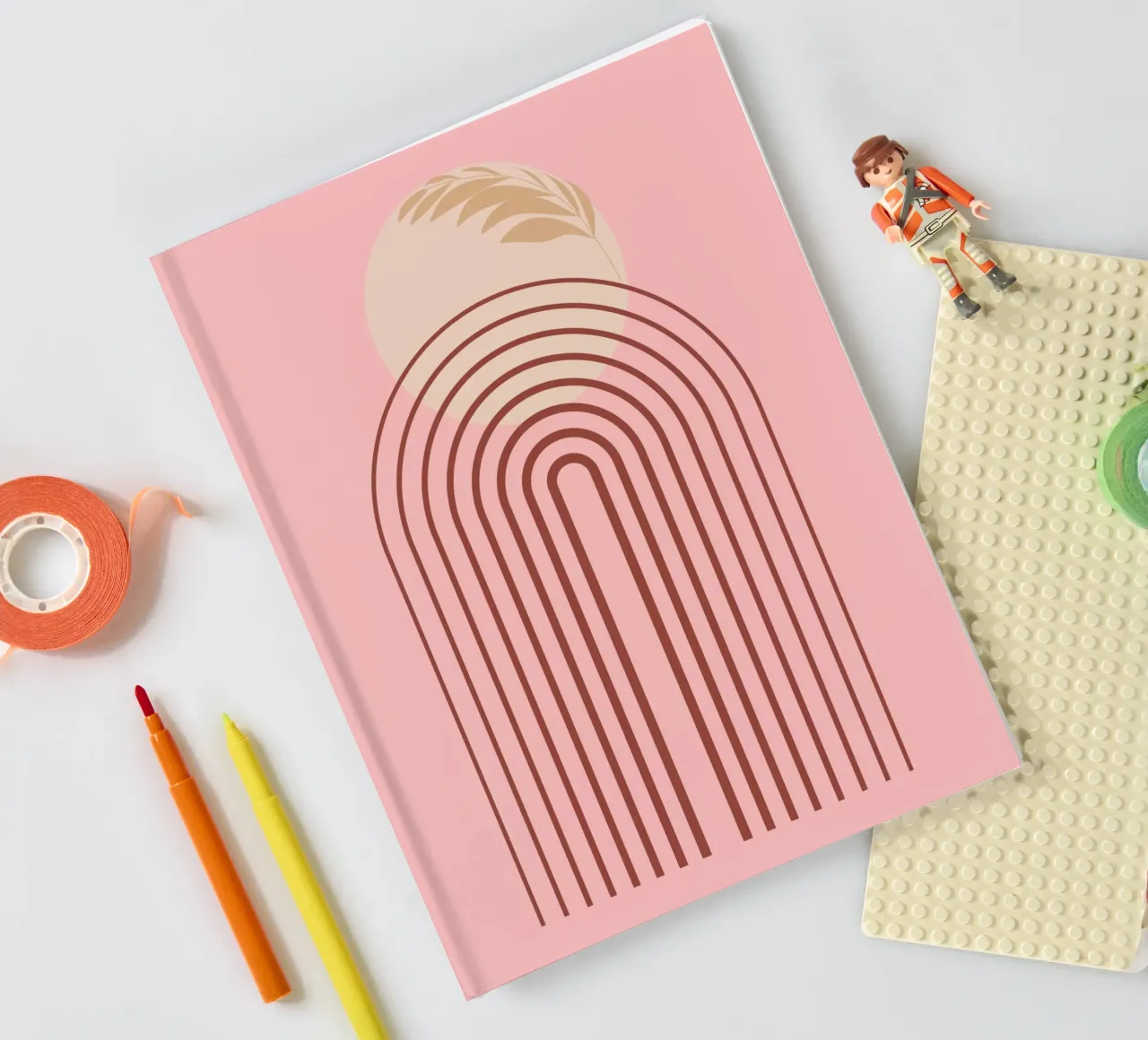 minimal line and circle leaf notebook by Creaton